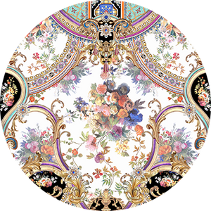 Circle displaying the print in CAMILLA's FRIENDS WITH FRESCOS print collection
