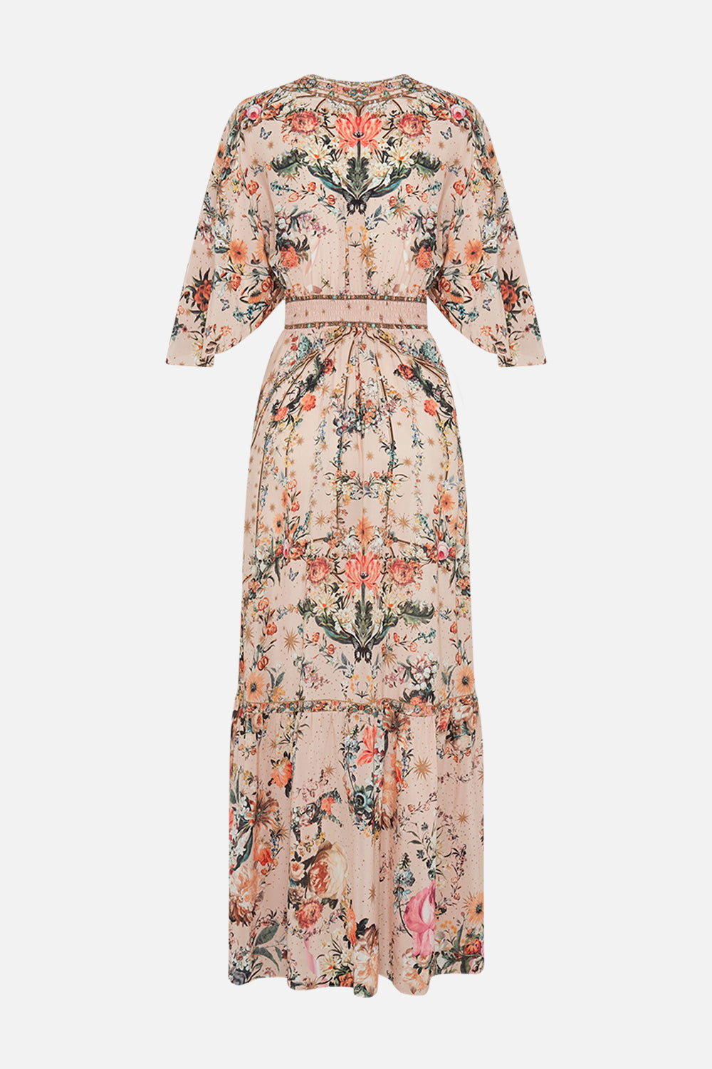 CAMILLA ruffle hem dress in Rose Garden Revolution print