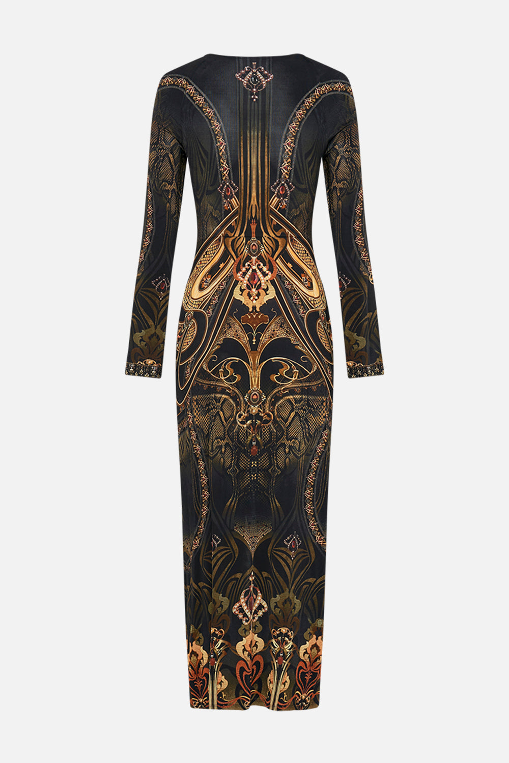 CAMILLA cut out jersey dress in Nouveau Noir print