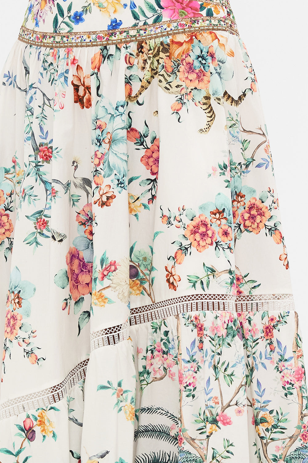 CAMILLA maxi skirt in Plumes and Parterres print