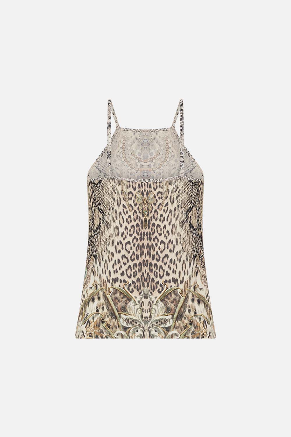 CAMILLA jersey tank top in Looking Glass Housese print