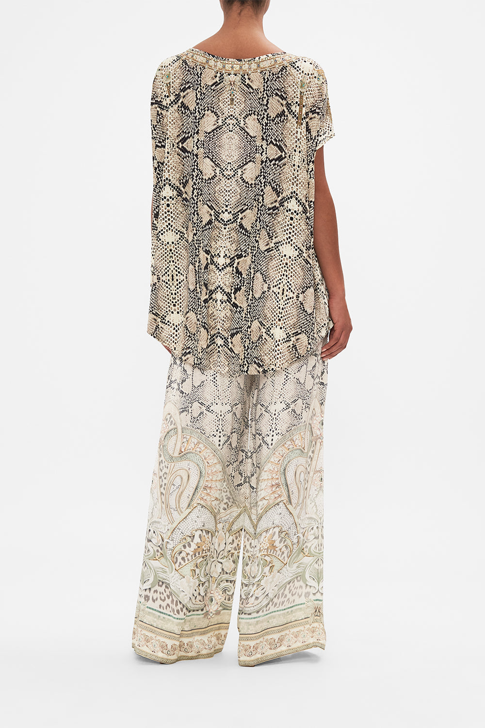 CAMILLA loose fit graphic tee in Looking Glass Houses print