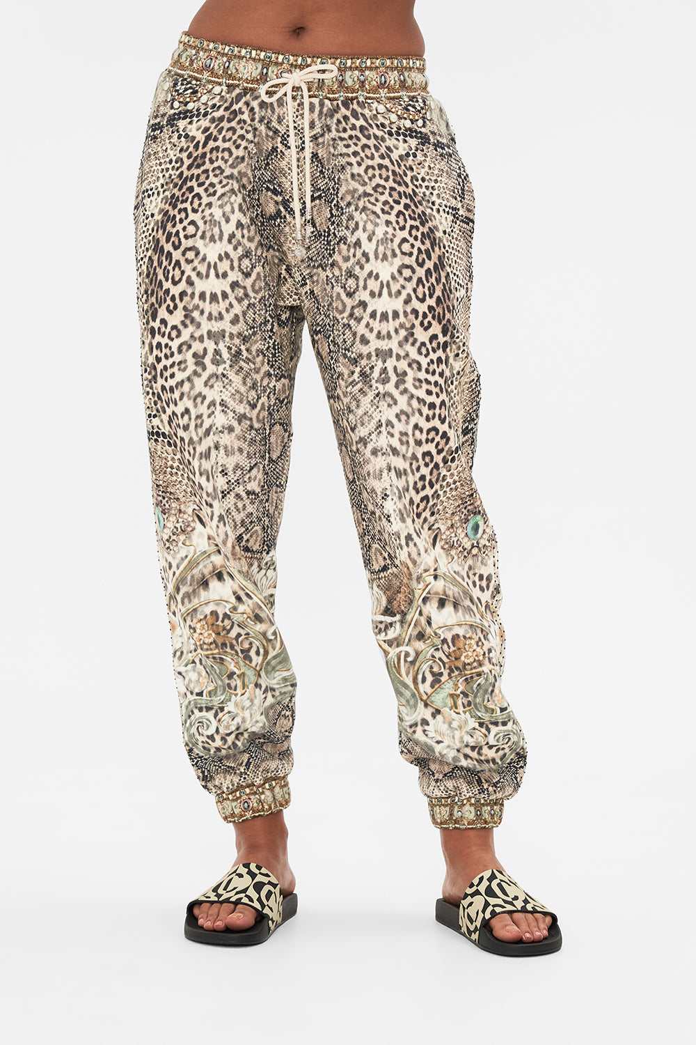 CAMILLA jersey track pants in Looking Glass Houses print