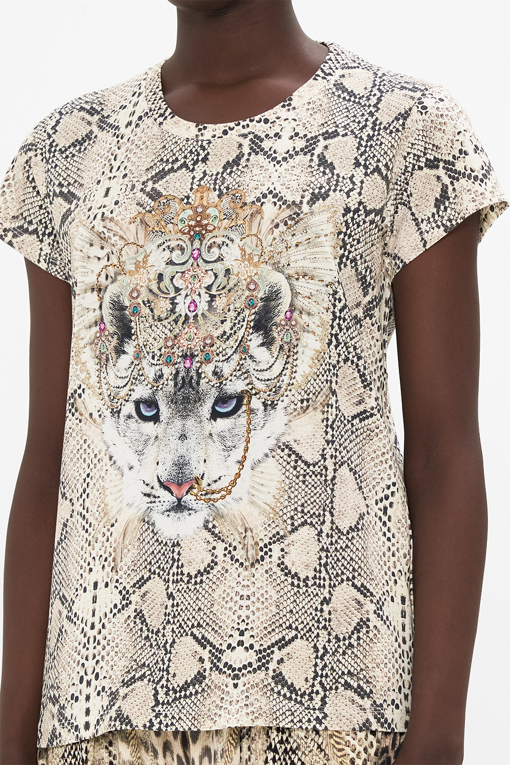 CAMILLA fitted t shirt in Looking Glass Houses print