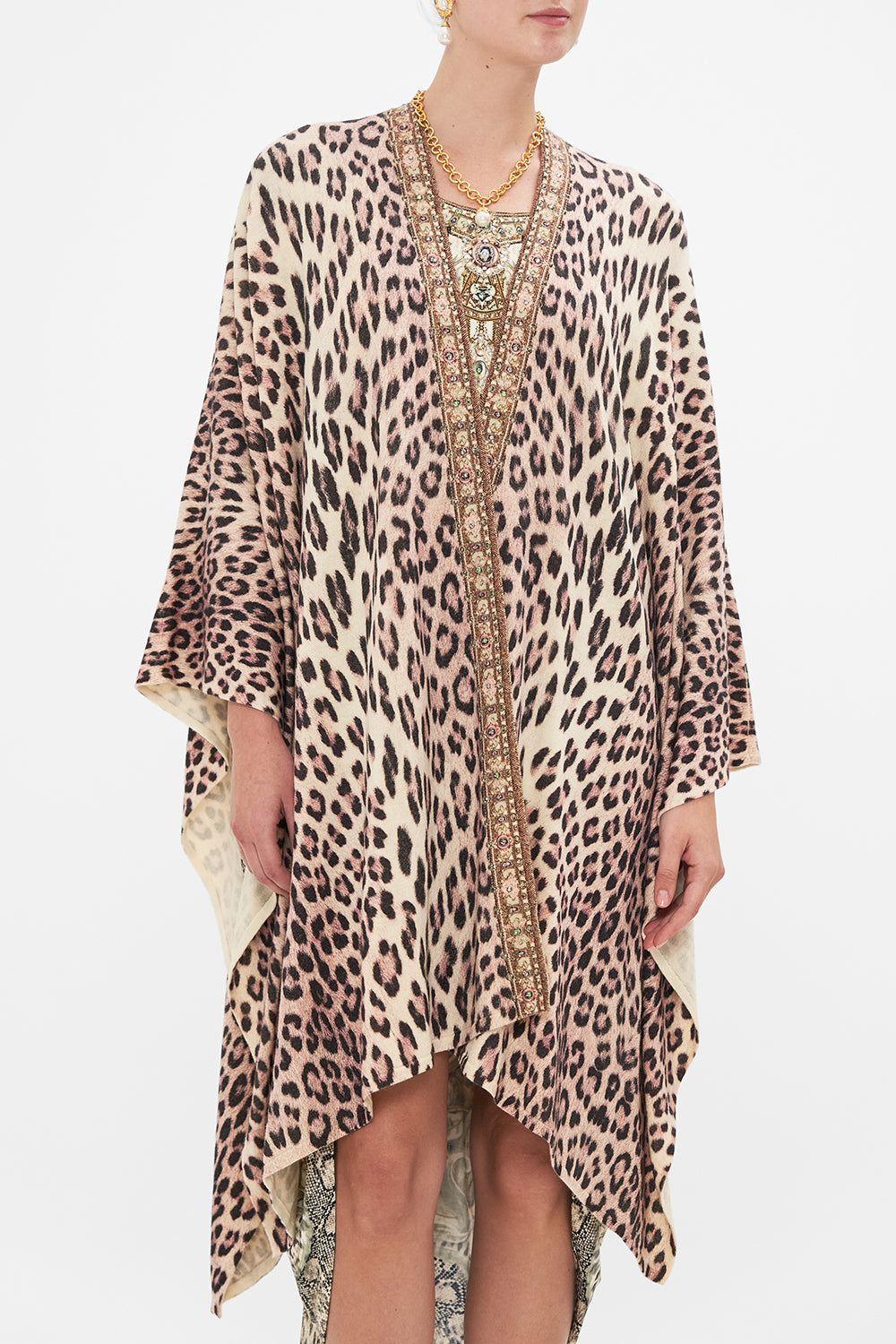 CAMILLA printed throw over in Looking Glass Houses print