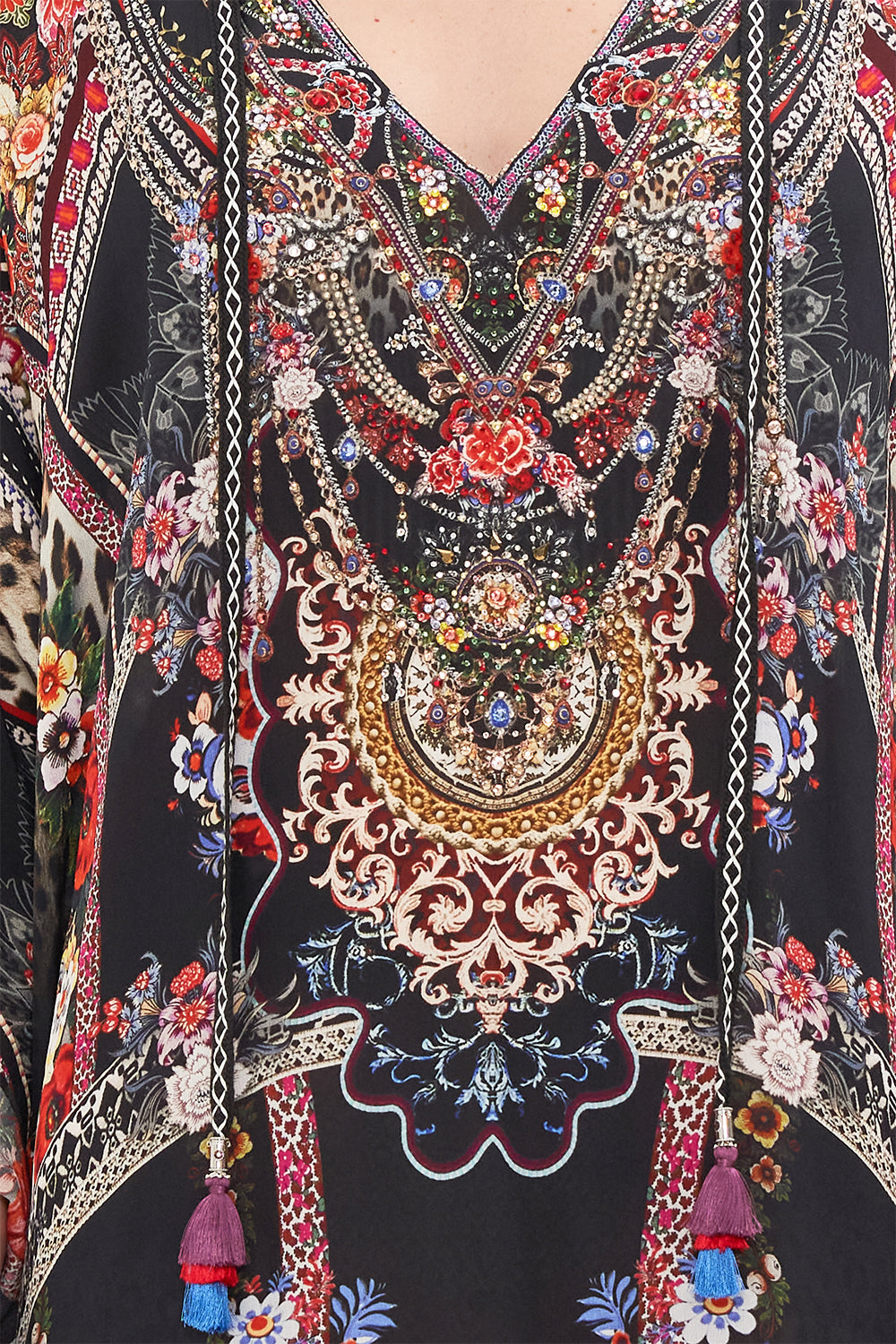 CAMILLA silk kaftan in Volendam Dolls print