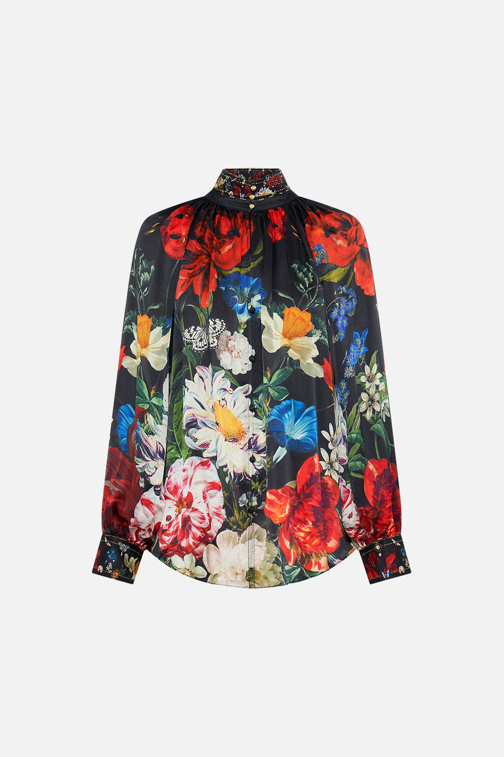 CAMILLA silk shirt in A Still Life print