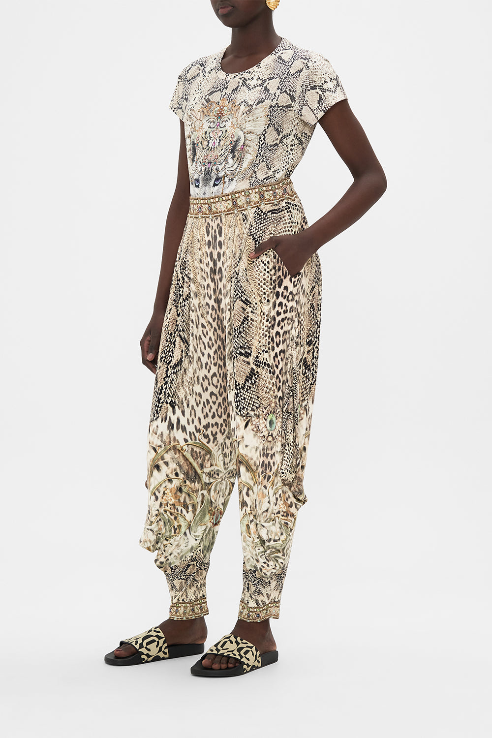 CAMILLA jersey pants in Looking Glass Houses print