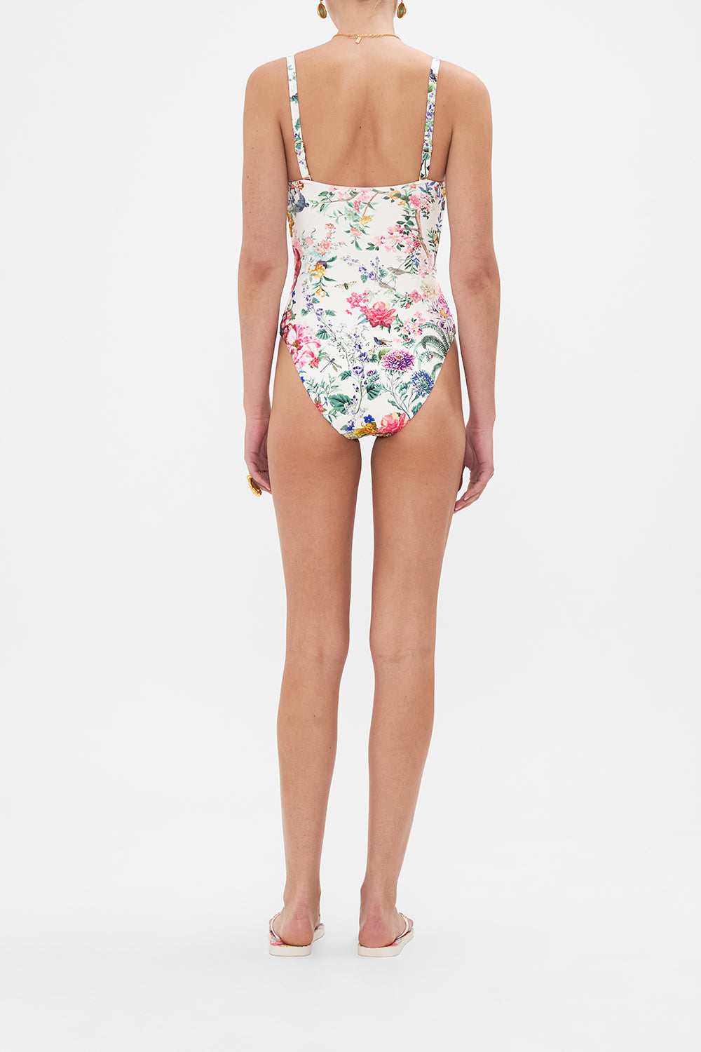 CAMILLA resortwear floral print one piece swimsuit in Plumes And Parterres print