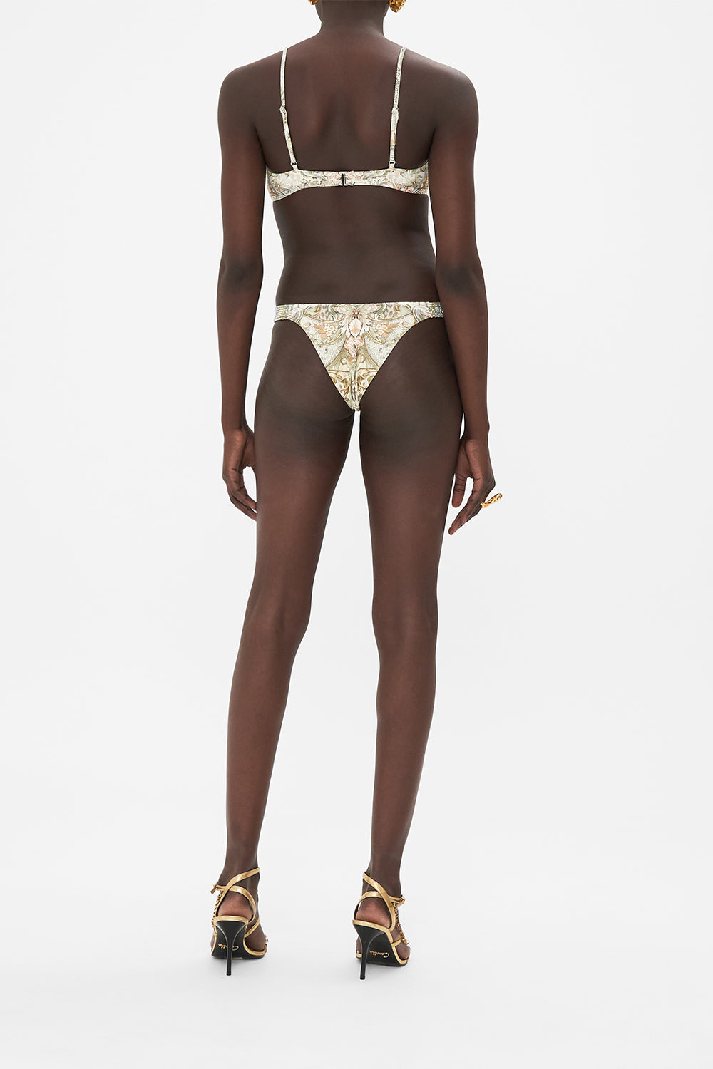 CAMILLA bikini bottoms in Ivory Tower Tales print