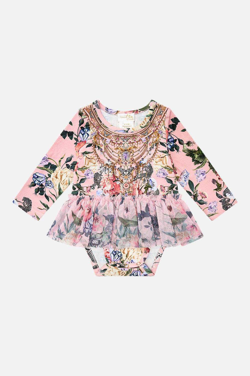 Milla by CAMILLA floral baby tutu bodysuit in Woodblock Wonder