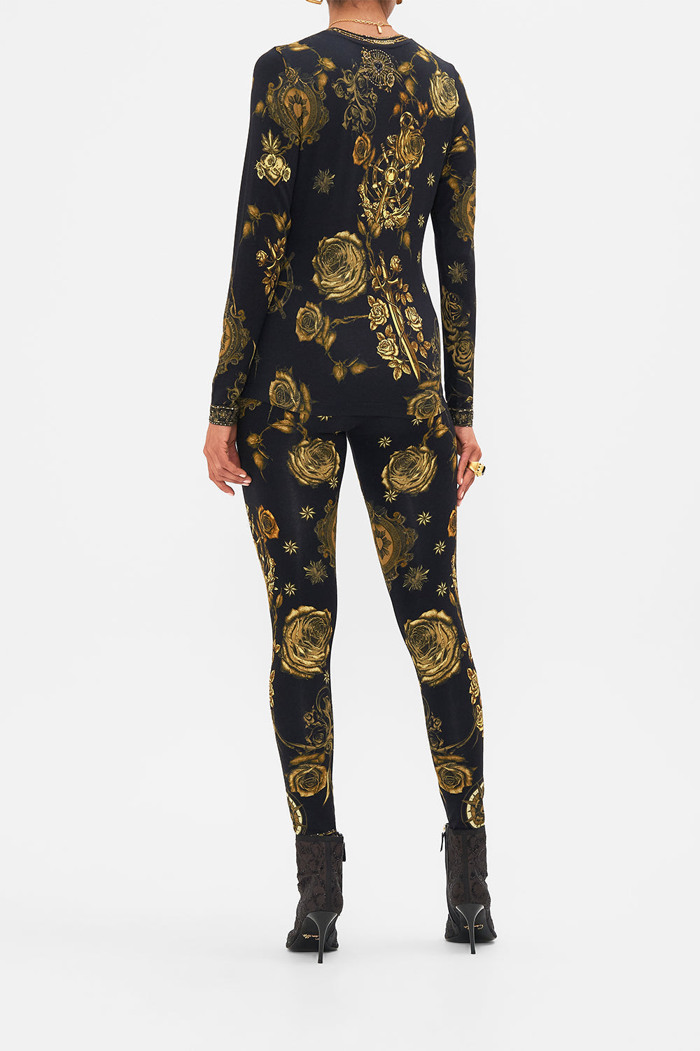 CAMILLA black long sleeve top in So Says the Oracle print.