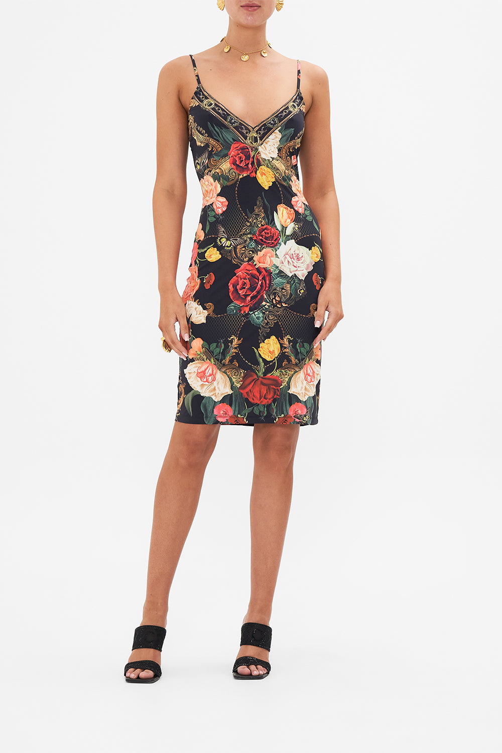 CAMILLA floral v-neck slip in Magic in the Manuscripts
