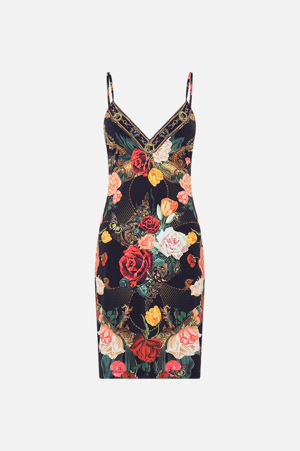 CAMILLA floral v-neck slip in Magic in the Manuscripts