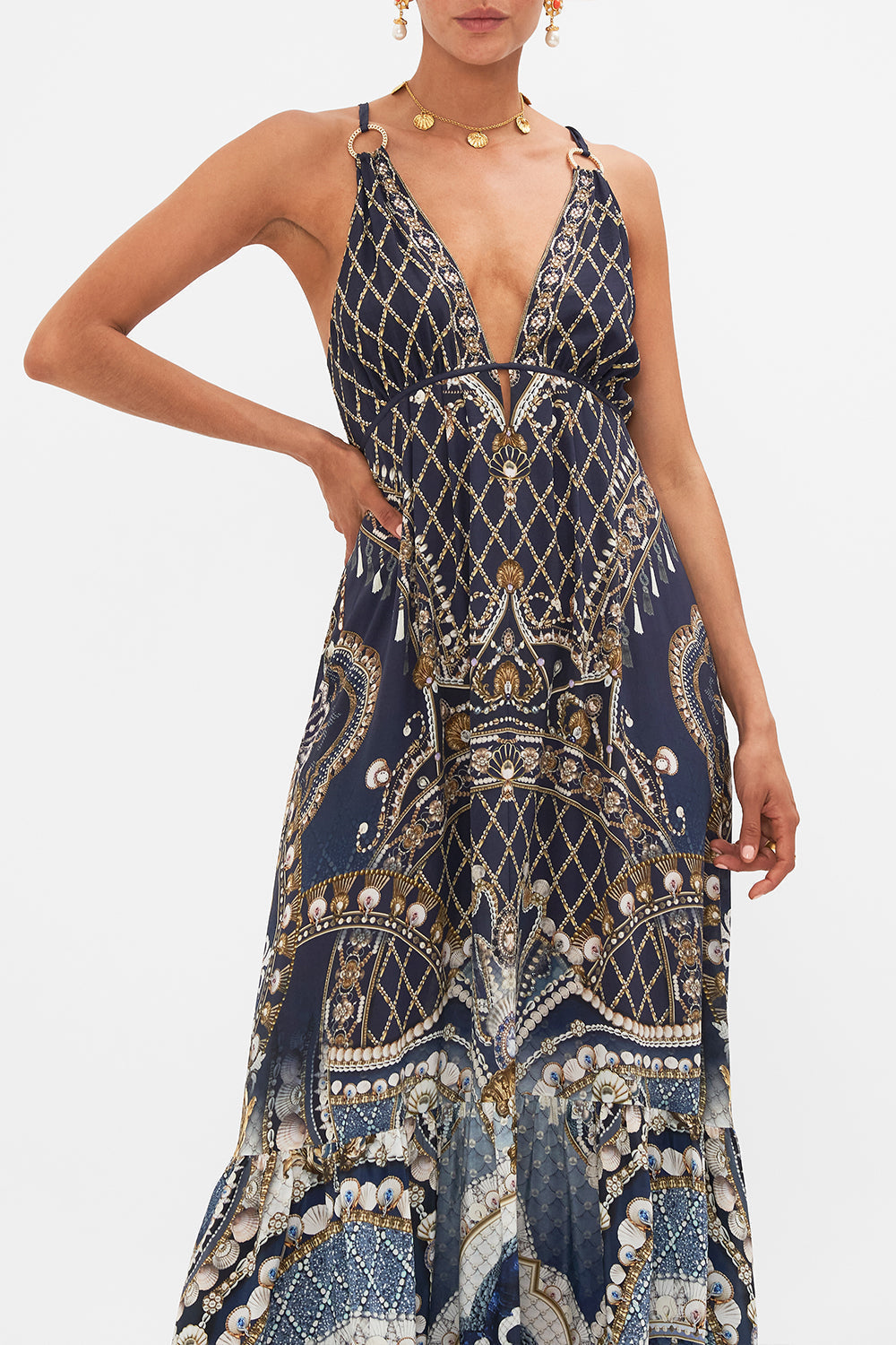 CAMILLA Black Tiered Dress with Hardware in Dance with the Duke