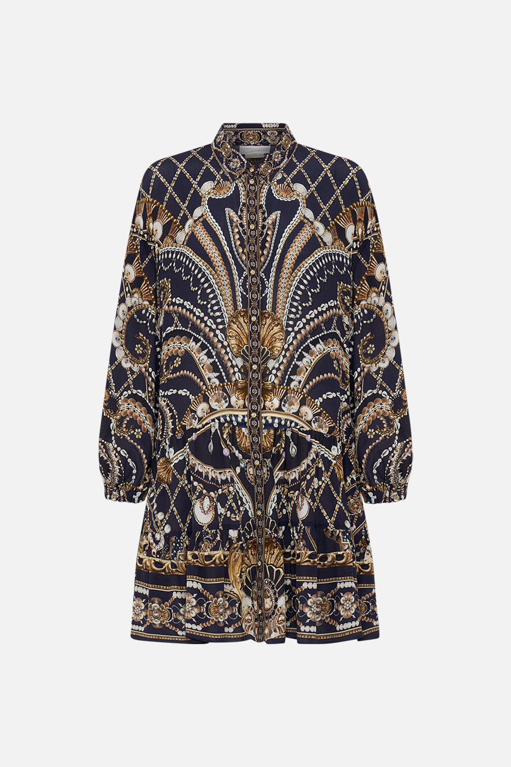 CAMILLA black/Gold Tiered Shirt Dress in Dance with the Duke