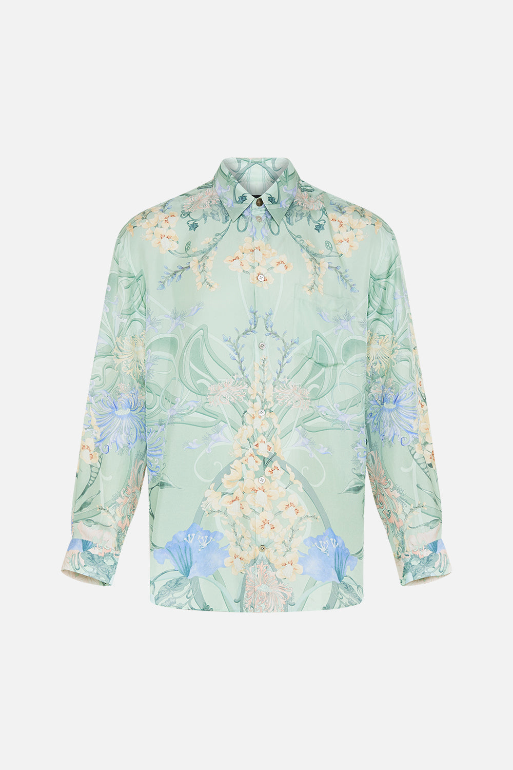 Hotel Franks by CAMILLA blue mens oversized shirt in Dreaming in Dutch