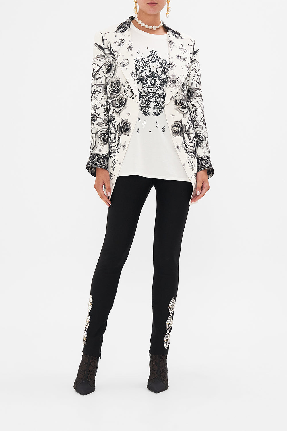 OVERSIZED BAND TEE WITH HARDWARE DETAIL TALES OF TATTOO