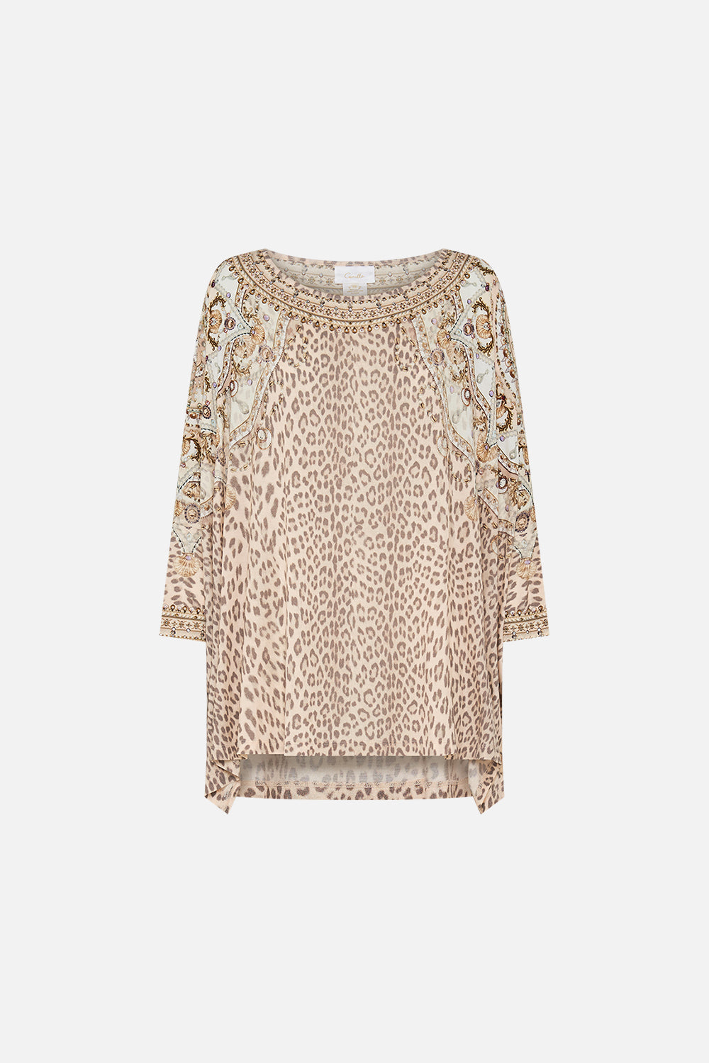 CAMILLA Blush Scoop Neck Slouch Tee in Grotto Goddess