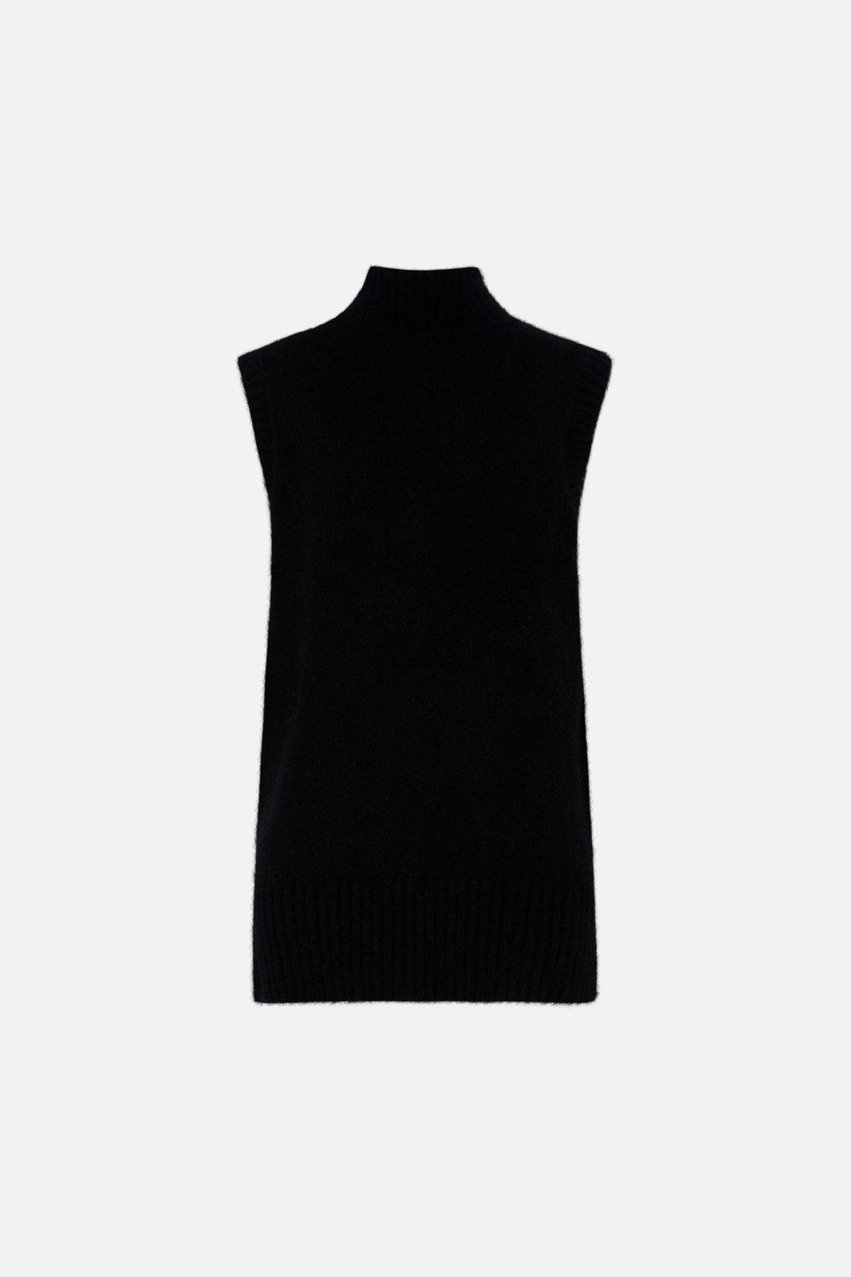 CAMILLA leopard relaxed sleeveless turtleneck knit top in Amsterglam print.