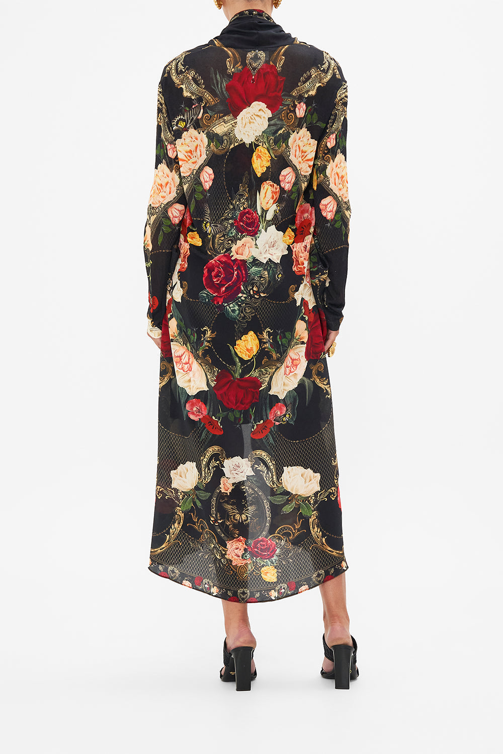 CAMILLA Black Long Casual Jacket with Pockets in Magic in the Manuscripts