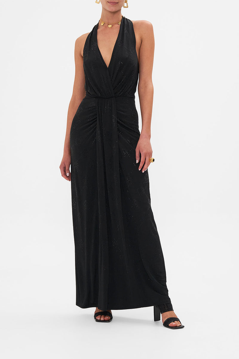 LONG JERSEY HALTER DRESS SHADOWS OF ARMADA