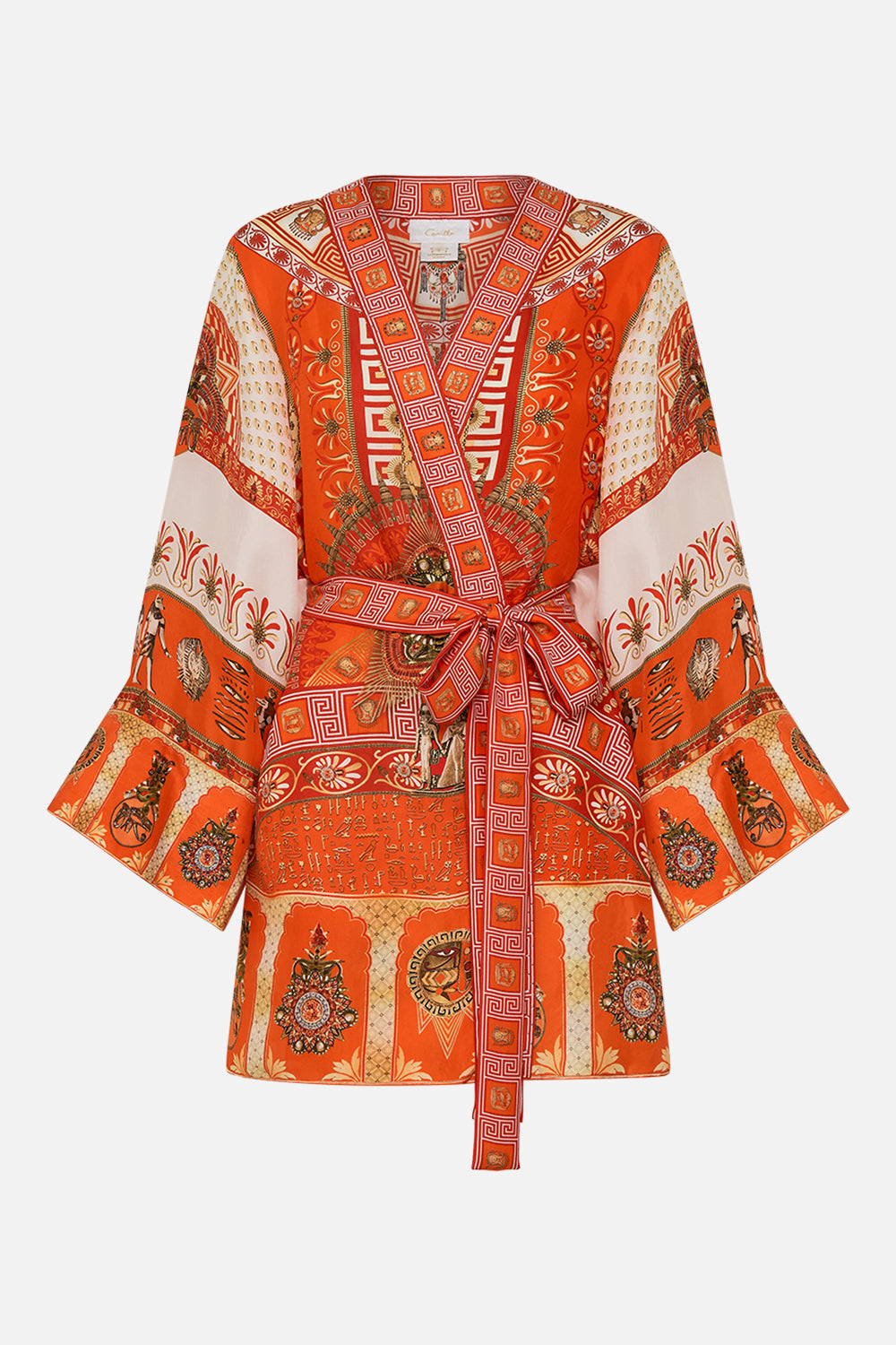 CAMILLA Short Kimono Wrap in The Obelisk Gate Print.