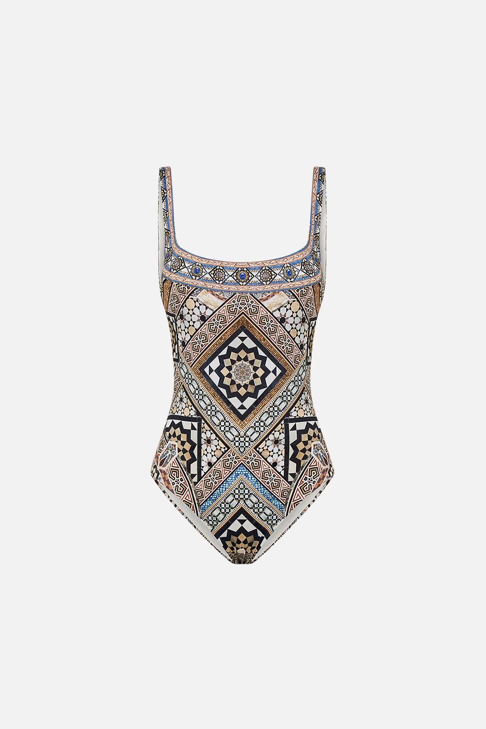 CAMILLA Underwire Square Neck One Piece in Make Me Your Mosaic Print