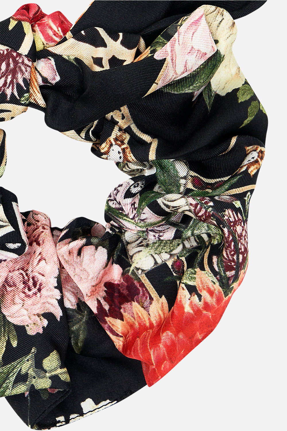 CAMILLA Scrunchie in Adorned in Alexandria print.