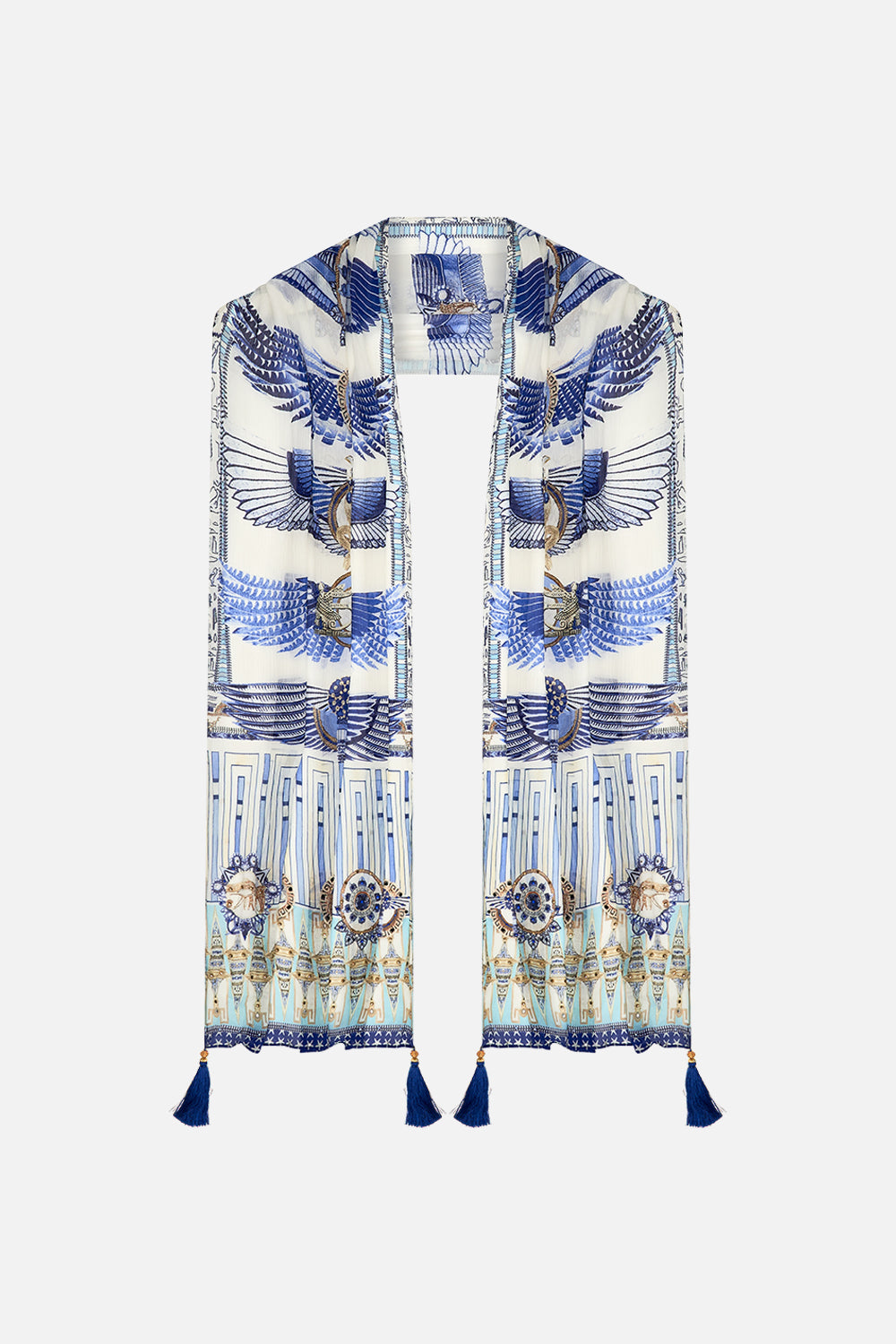 CAMILLA Long Scarf in Dancing With Daylight Print.