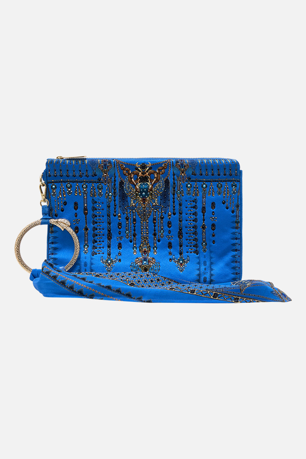 CAMILLA Ring Scarf Clutch in Archival Revival print