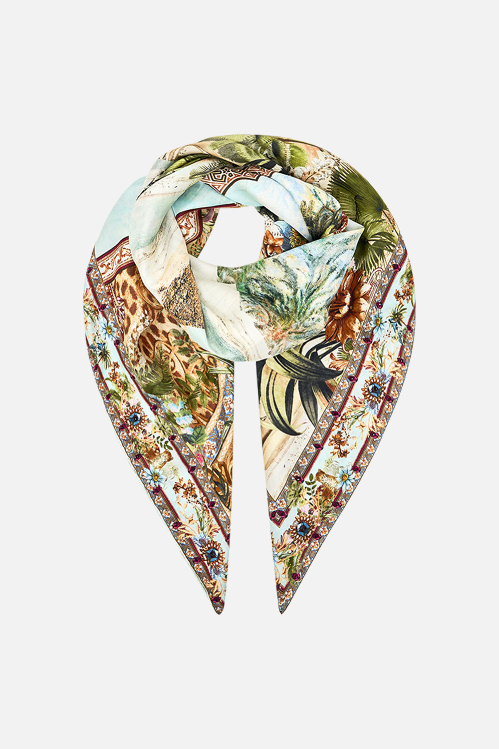 CAMILLA Large Square Scarf in Views of the Valley Print