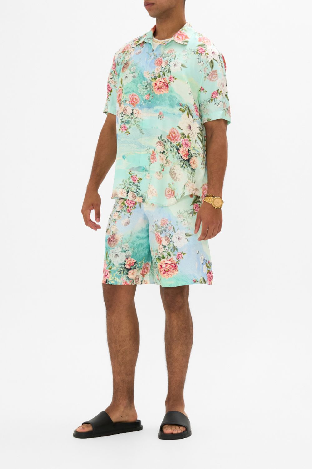 CAMILLA Oversized button through SS shirt in The jewellery museum print.