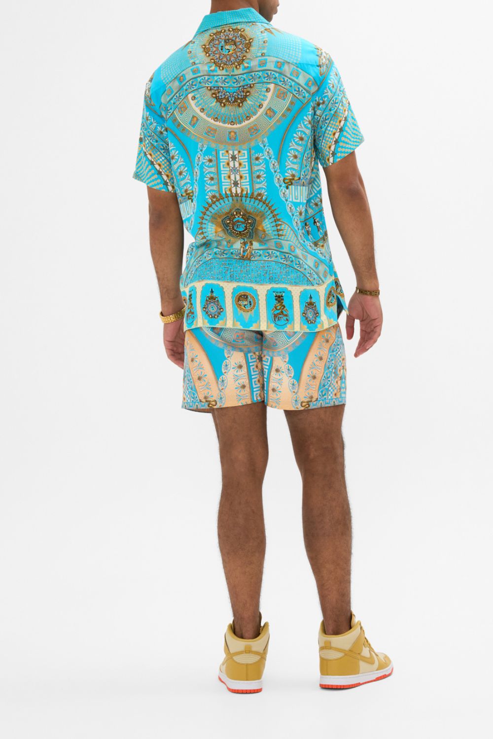 Hotell Franks By CAMILLA Short Sleeve Camp Collared Shirt in Temple Of Light Print.