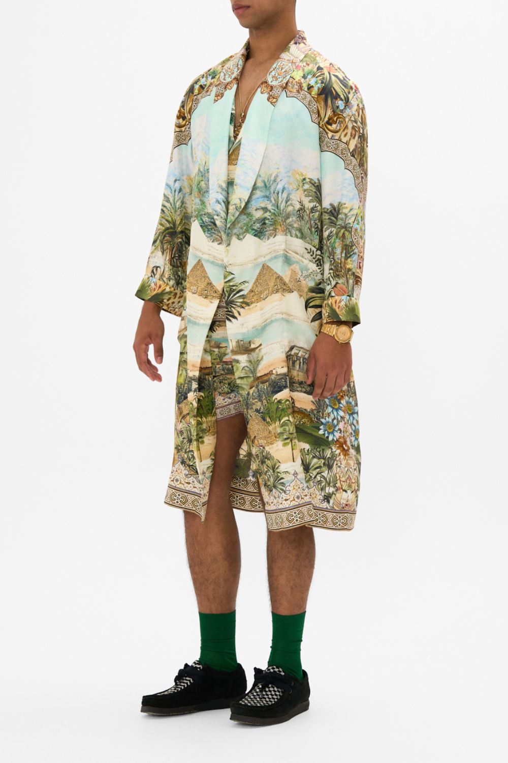 CAMILLA Full-Length Robe in Views of the Valley Print