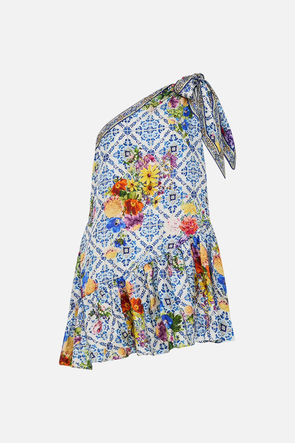 TIE ONE SHOULDER SHORT DRESS WALL TO WALL WONDERS