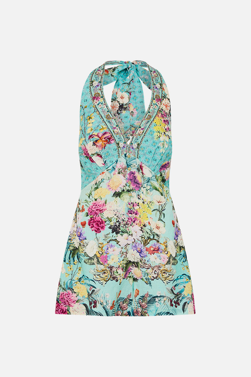 BUTTON FRONT HALTER PLAYSUIT DARLING BUDS