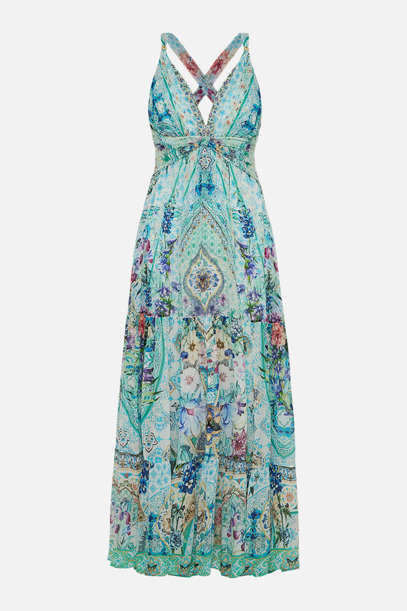 FRILL SLEEVE LONG DRESS SUNRISE IN SINTRA