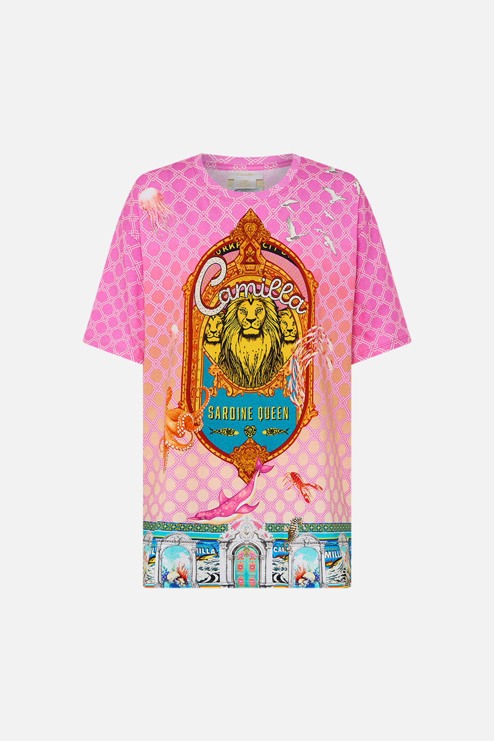 OVERSIZED BAND TEE - PINK/ MULTI SALTY SPLENDOUR