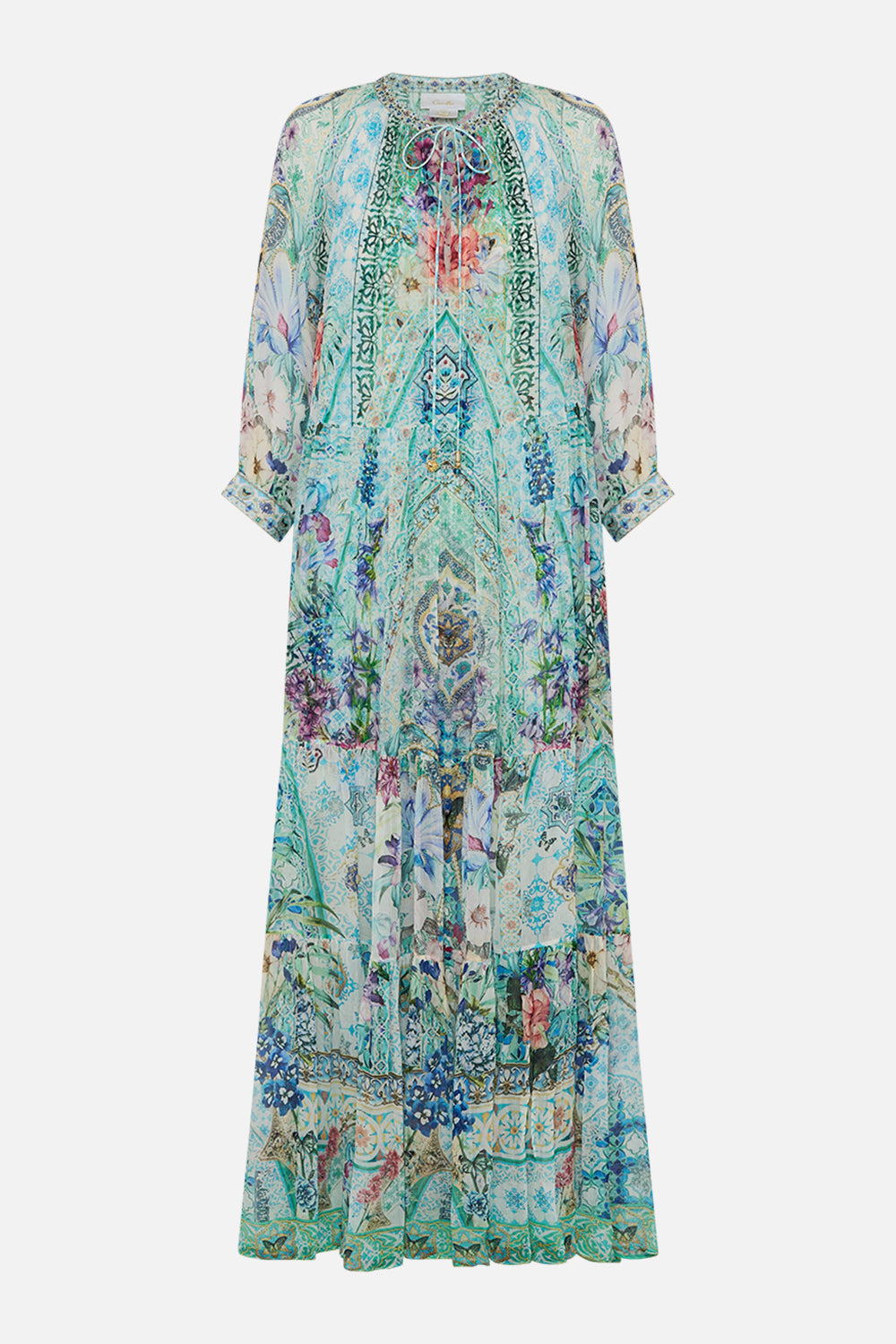 LONG GATHERED PANEL DRESS SUNRISE IN SINTRA