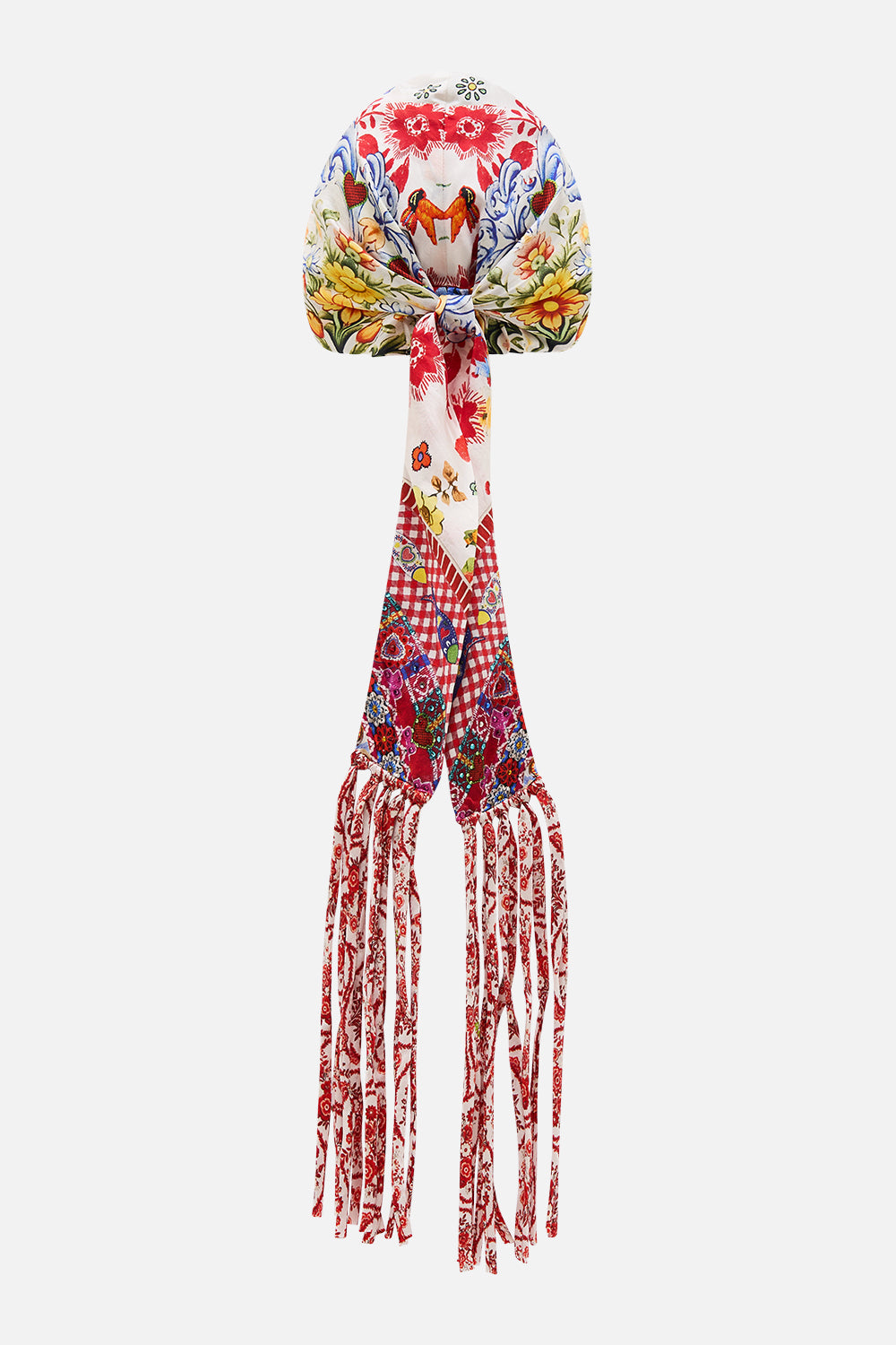 HEADSCARF WITH TASSELS FAITH, LUCK & JUSTICE