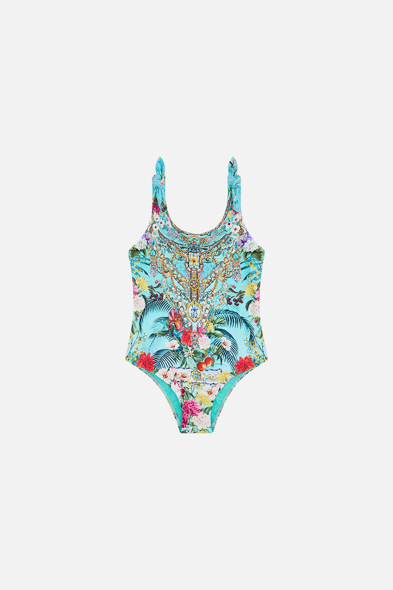 TIE FRONT HALTER NECK ONE PIECE GARDENS OF QUELUZ