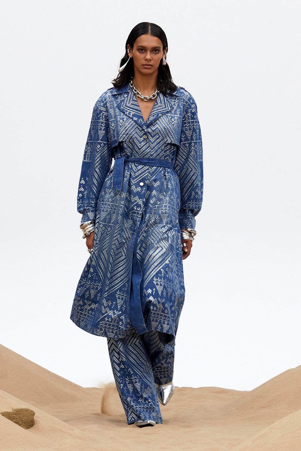 DESERT REIGN LONGLINE BELTED TRENCH COAT