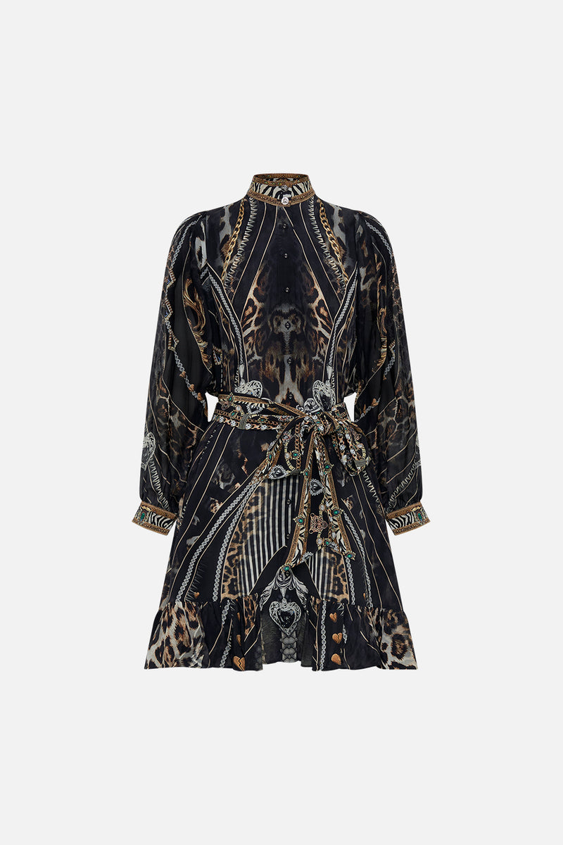 V-NECK MIDI CROSS FRONT DRESS CHAOS IN THE COSMOS