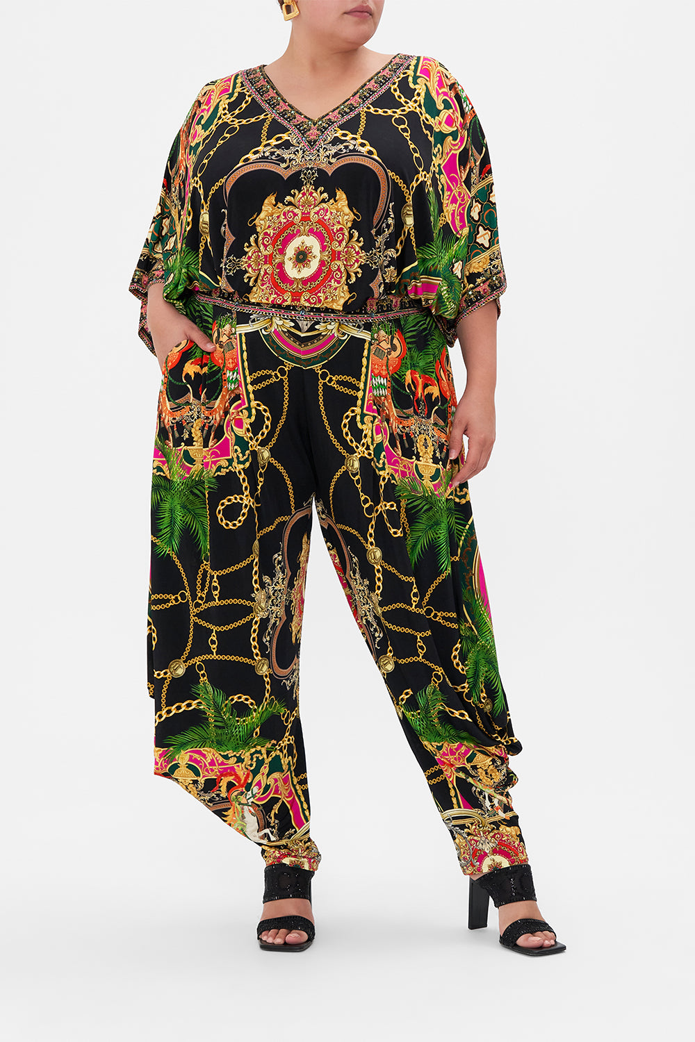 JERSEY DRAPE PANT WITH POCKET JEALOUSY AND JEWELS