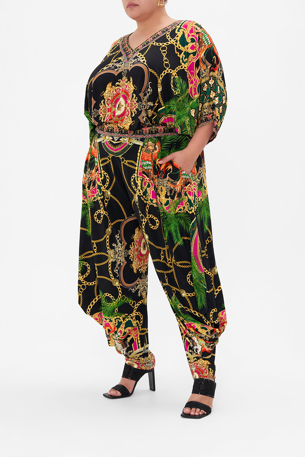 JERSEY DRAPE PANT WITH POCKET JEALOUSY AND JEWELS