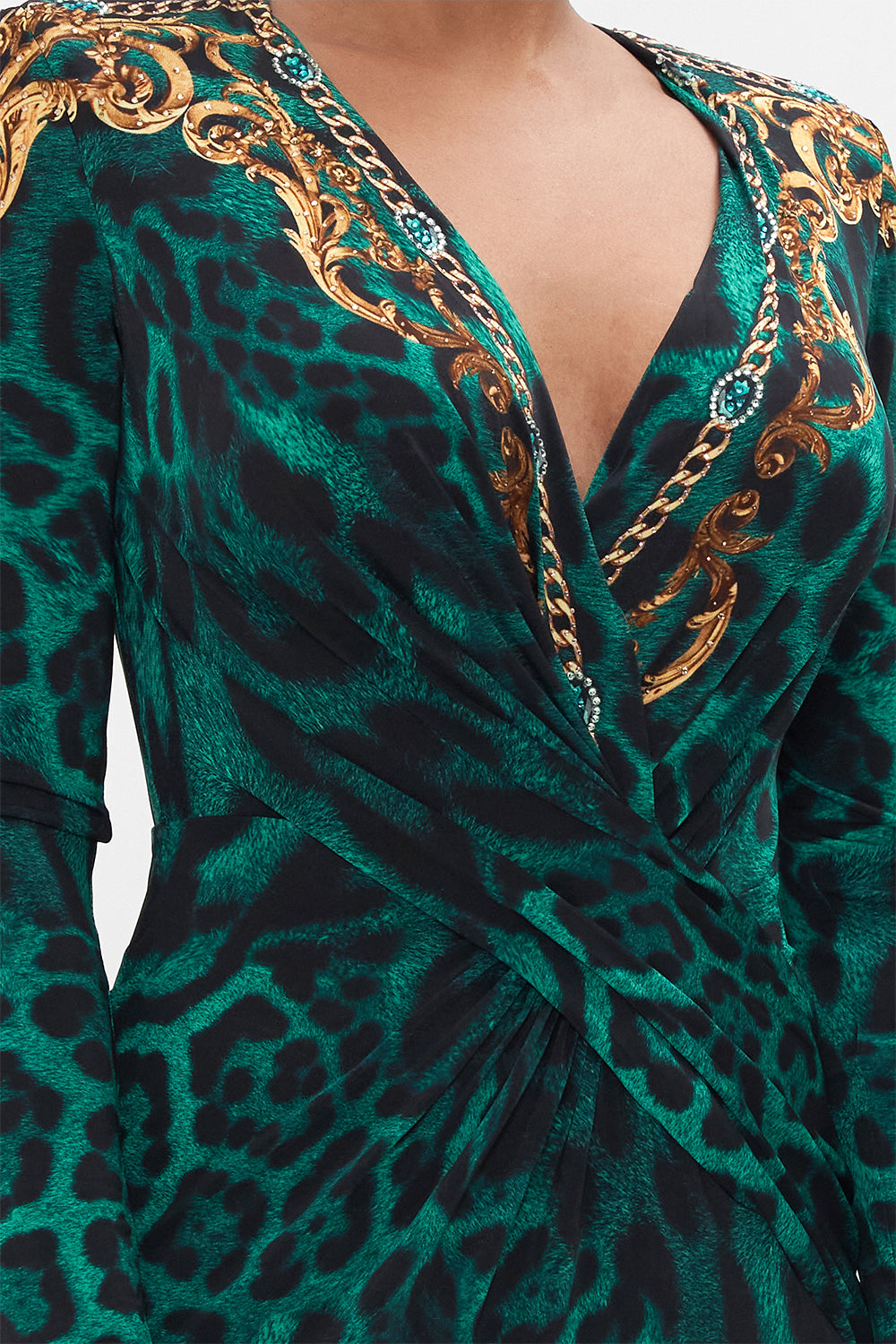 V-NECK MIDI CROSS FRONT DRESS SING MY SONG