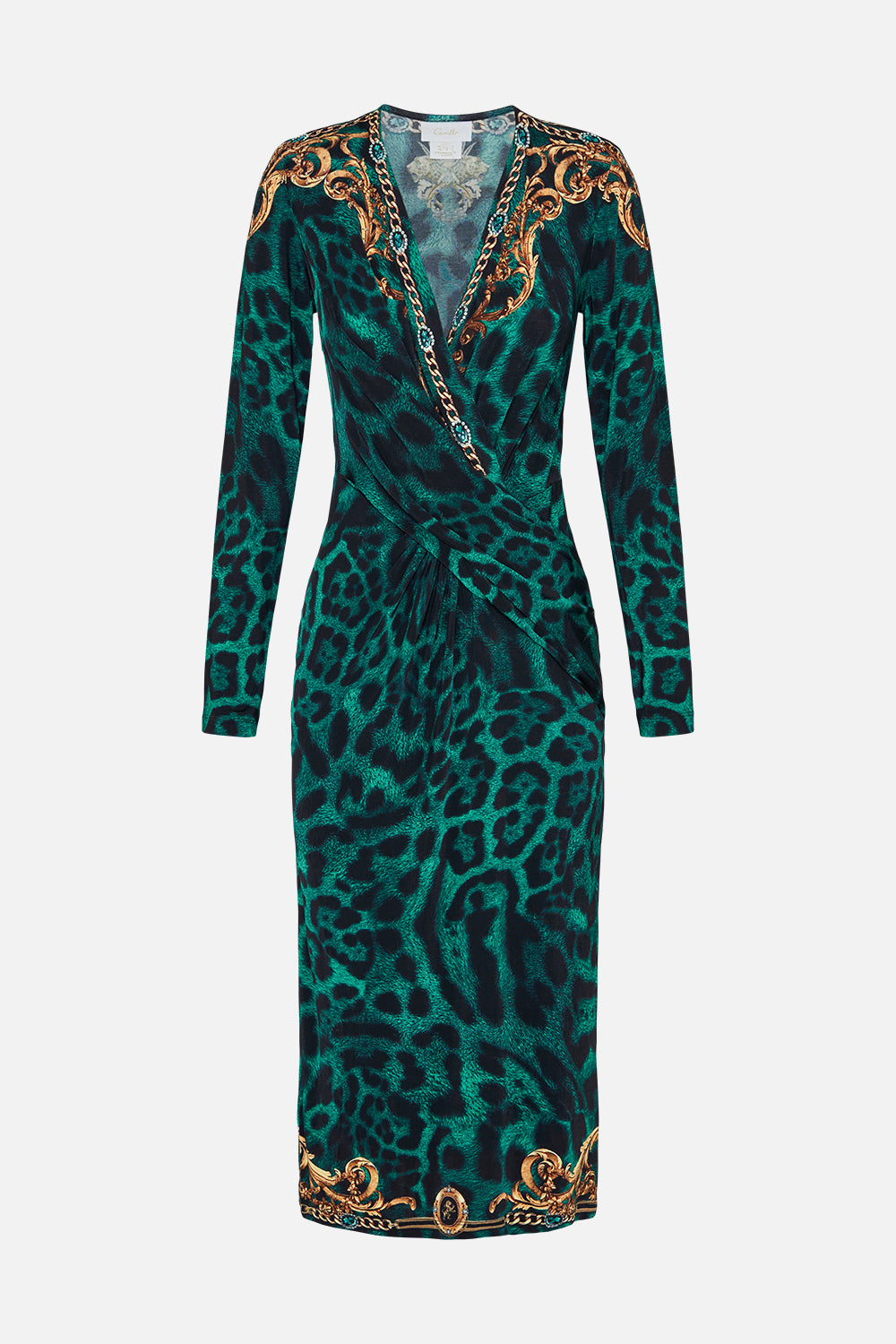 V-NECK MIDI CROSS FRONT DRESS SING MY SONG