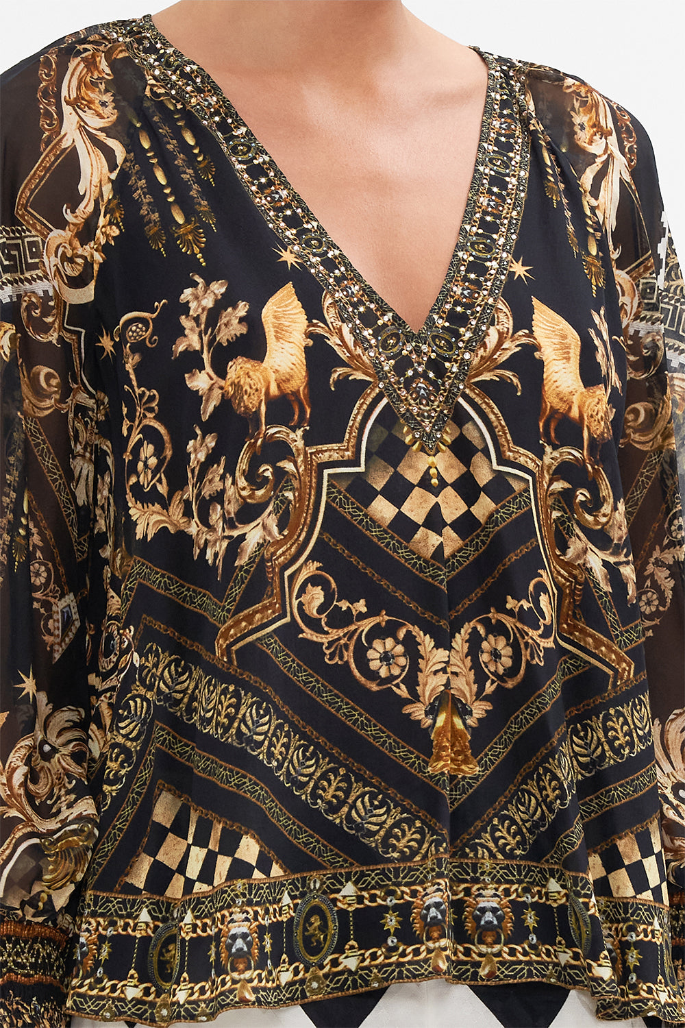 SHIRRED CUFF BLOUSE DUOMO DYNASTY