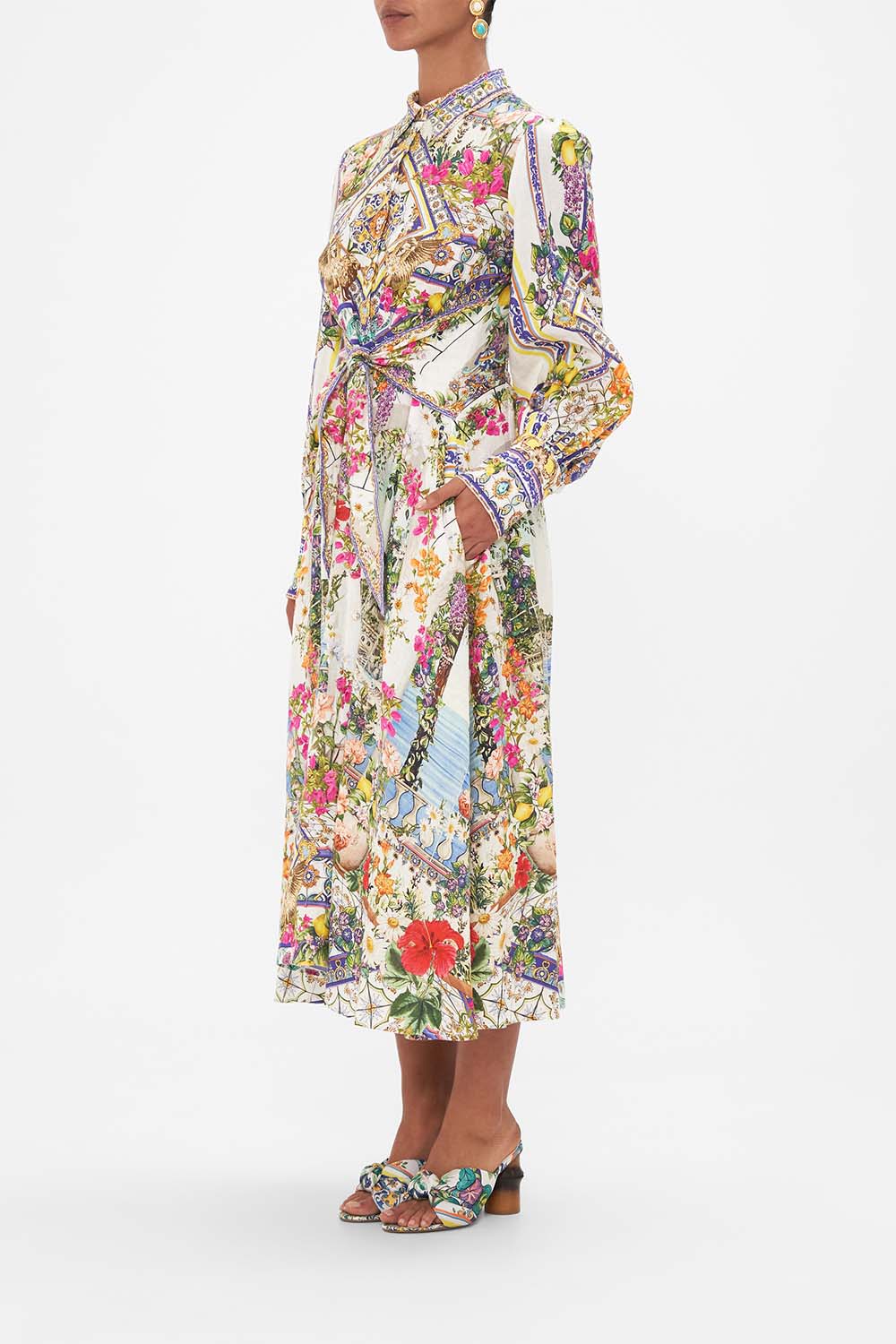 WAIST TIE SHIRT DRESS AMALFI AMORE